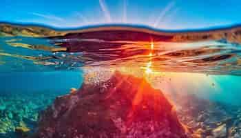 Kostenloses Foto erkundung der lebendigen unterwasserwelt des riffs des roten meeres, generiert durch ki