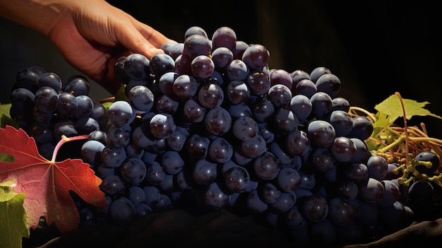 Ernte der Weintrauben Erntezeit
