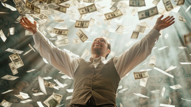 Kostenlose Foto erwachsener mit viel geld