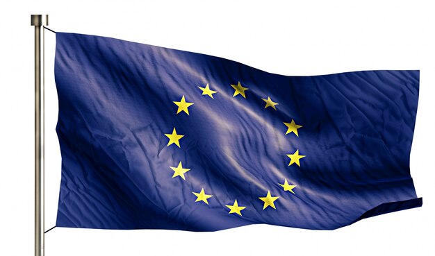 Europa Nationalflagge isoliert 3D weißen Hintergrund