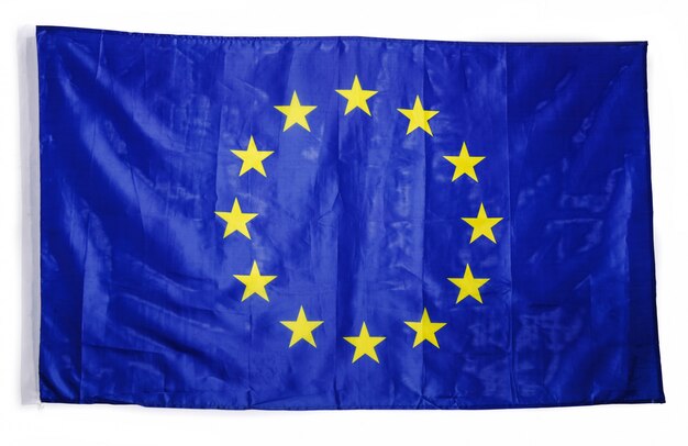 Europäische Flagge auf Weiß