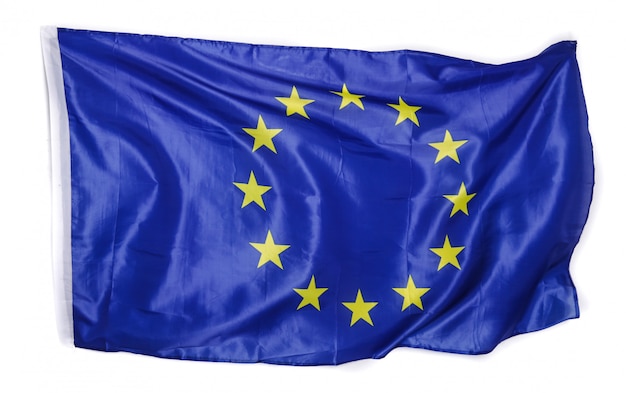 Europäische Flagge auf Weiß