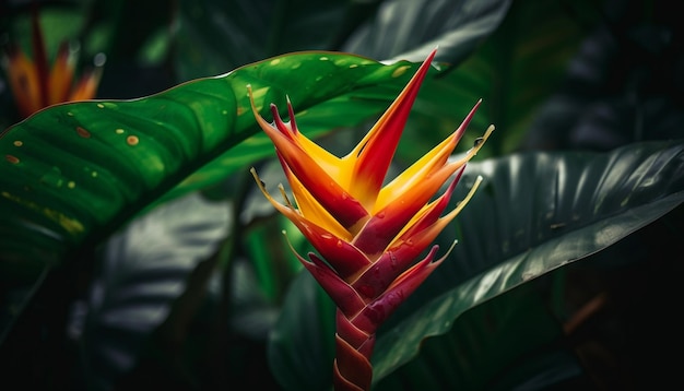 Kostenloses Foto exotische tropische blume verfügt über lebendige, mehrfarbige blütenblätter, die von ki generiert werden