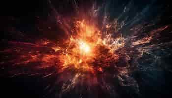 Kostenloses Foto explosive wissenschaft entzündet von ki generierte urknallnebel- und galaxienabstrakte