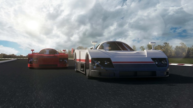 F1-Rennen 24 Stunden von Le Mans Render 3D-Illustration