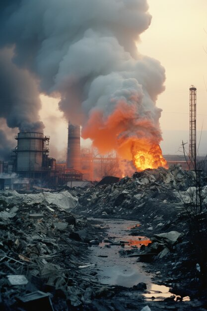 Fabrik, die CO2-Verschmutzung produziert