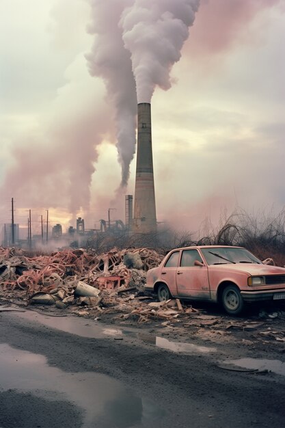 Fabrik, die CO2-Verschmutzung produziert