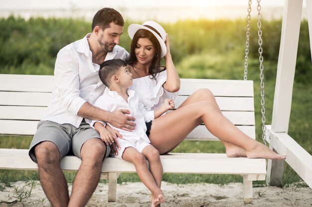 Familie am Strand