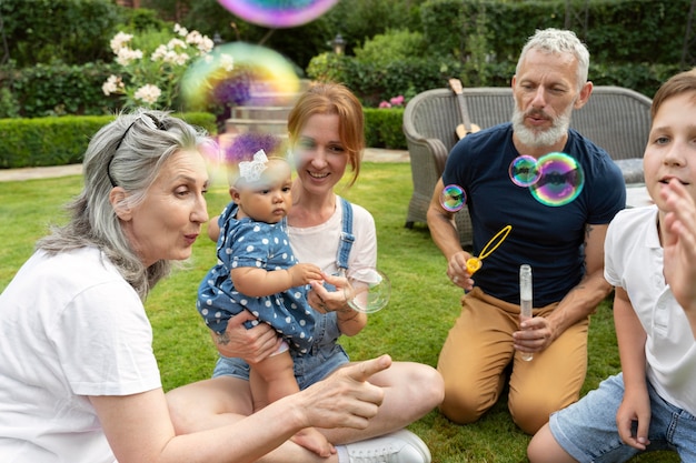 Familientreffen im freien hautnah