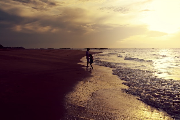 Familienwanderung Strand