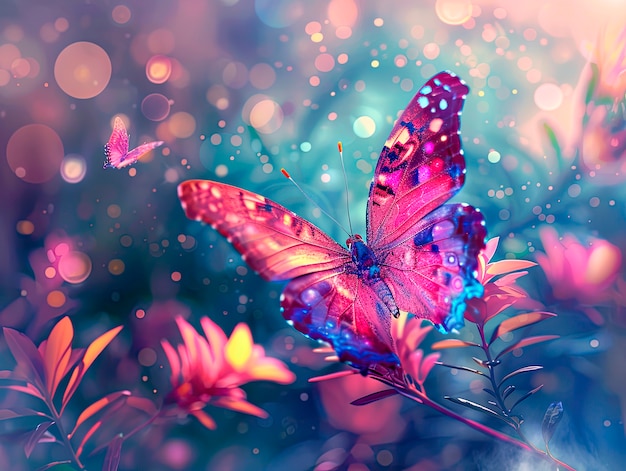 Fantasie-Landschaft mit Schmetterling