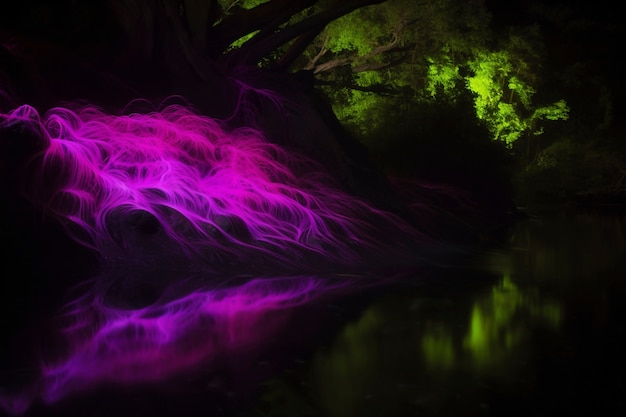 Kostenloses Foto fantasie-meereslandschaft mit biolumineszierender natur