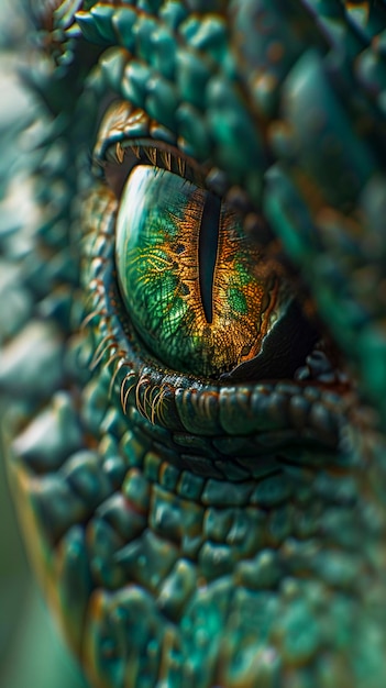 Fantastisches Drachen-Auge auf Nahaufnahme