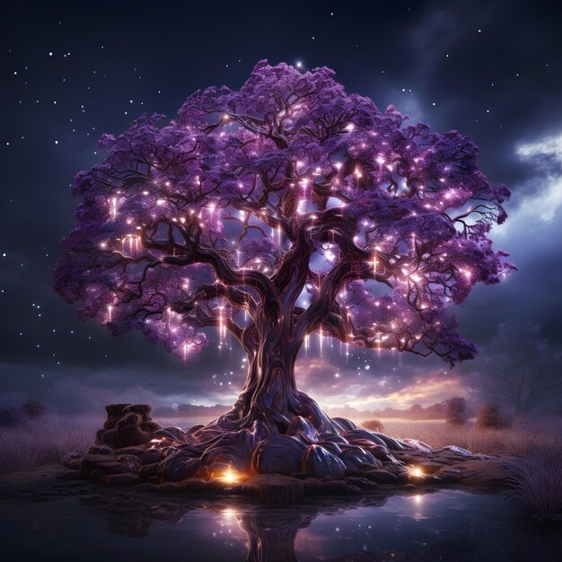Fantasy-Baum-Kunstwerk-Hintergrund