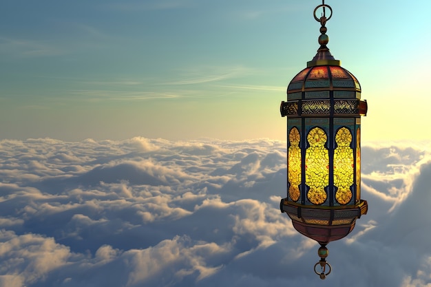 Kostenloses Foto fantasy-lampen für die islamische ramadan-feier