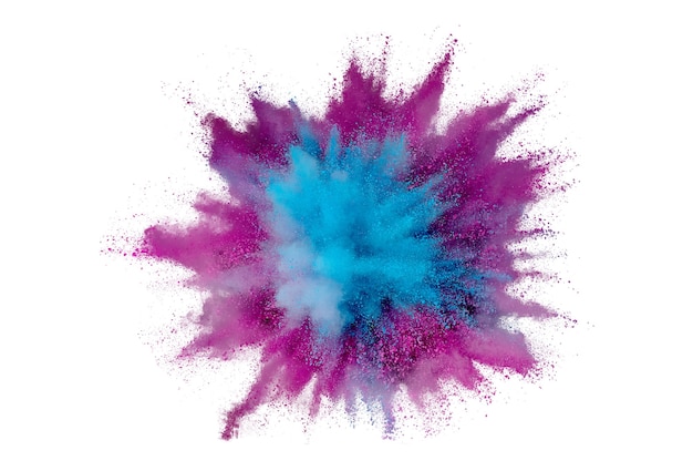 Farbige pulverexplosion. abstrakter nahaufnahmestaub auf hintergrund. bunte explodieren. holi paint malen