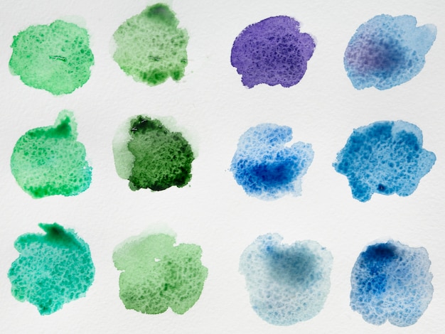 Farbpalette von Aquarellflecken