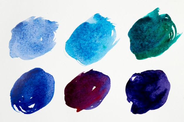 Farbpalette von Aquarellflecken