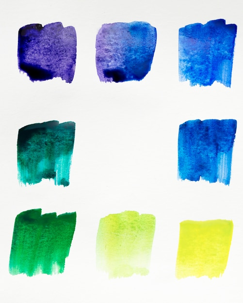 Farbpalette von Aquarellflecken