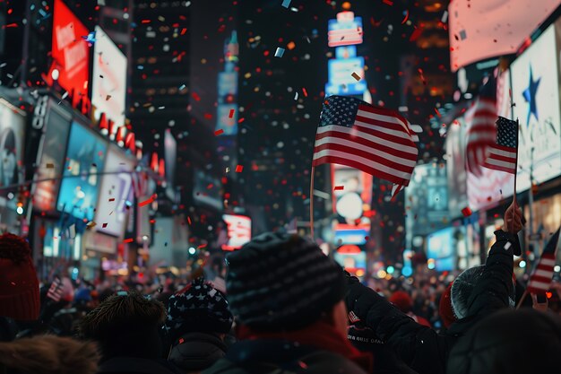 Feier des US-Unabhängigkeitstages mit Flagge