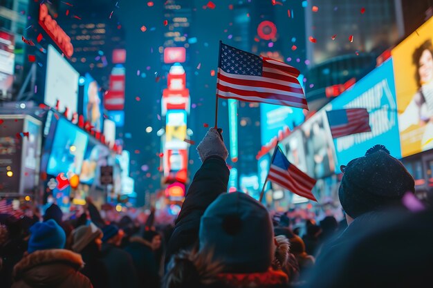 Feier des US-Unabhängigkeitstages mit Flagge