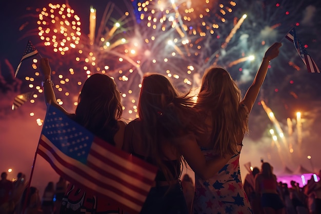 Kostenloses Foto feier des us-unabhängigkeitstages mit flagge