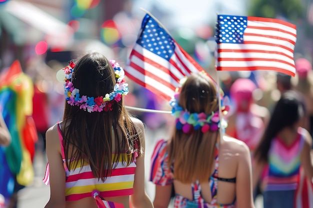 Kostenloses Foto feier des us-unabhängigkeitstages mit flagge