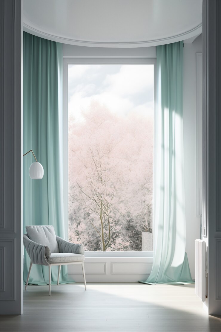 Kostenlose Foto fenster im zimmer mit surrealer und mystischer aussicht