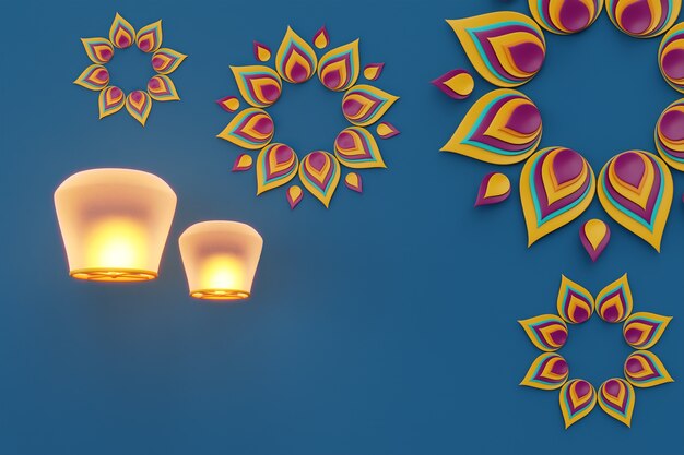 Festival der Lichtsymbole mit Kerzen