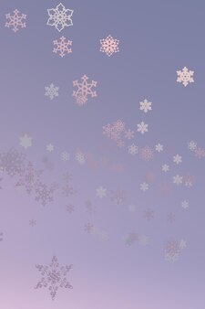 Festliche weihnachtsschneeflocken auf pastellviolettem hintergrund winterzusammensetzung für neujahrsdesign