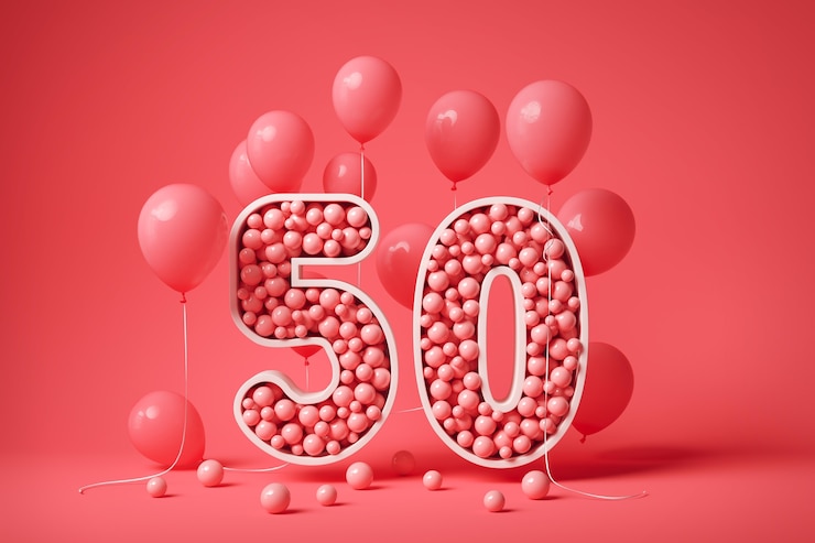 Kostenlose Foto festliches arrangement zum 50. geburtstag