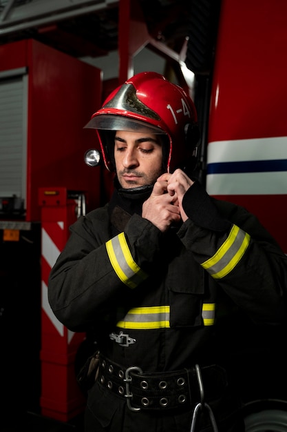 Feuerwehrmann bereit für seinen Einsatz