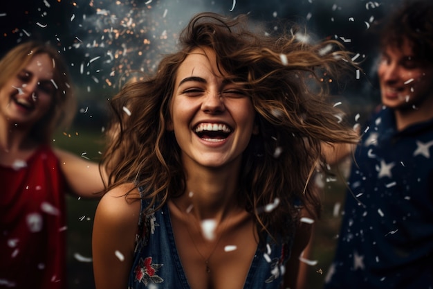 Film von glücklichen Menschen, die den amerikanischen Unabhängigkeitstag feiern