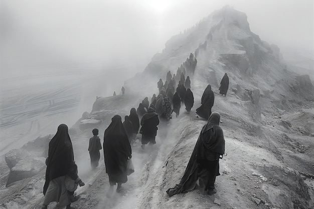 Kostenloses Foto filmische darstellung der großen wanderung