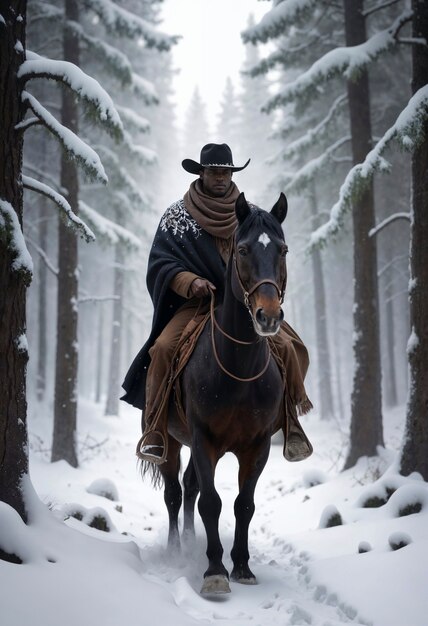 Filmisches Porträt eines amerikanischen Cowboys im Westen mit Hut