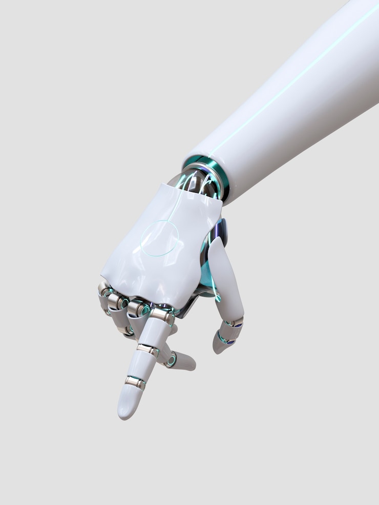 Kostenlose Foto fingerzeig der roboterhand, ki-technologie