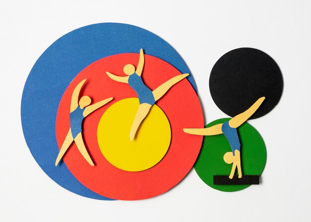 Flache Anordnung der olympischen Formen des Papierstils