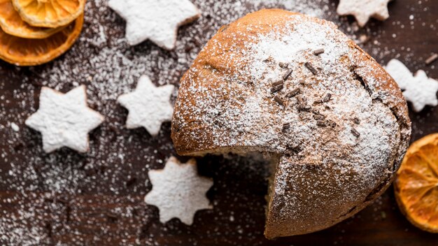 Flache lag festliche Weihnachtsgeschenke Anordnung