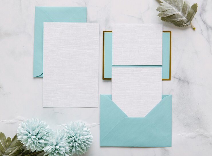 Kostenlose Foto flache lage der hochzeitseinladung mit kopienraum