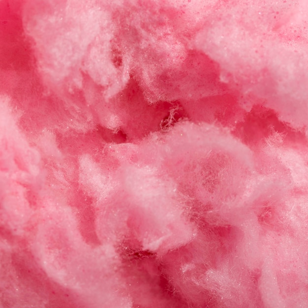 Flache Lage der rosa Zuckerwatte