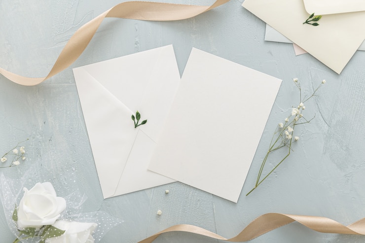 Kostenlose Foto flache lage des schönen hochzeitskonzepts mit kopienraum