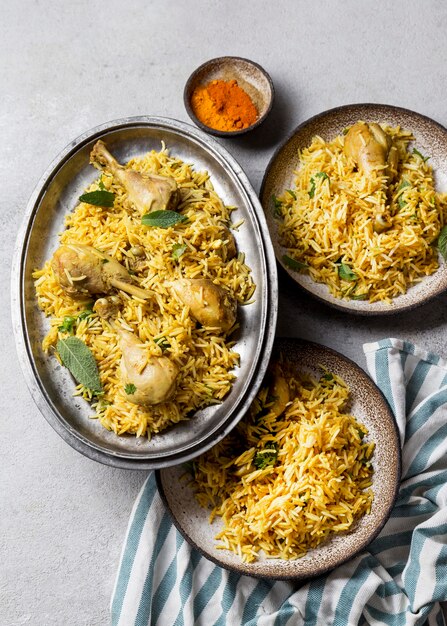Flache Laien Pakistan Mahlzeit Zusammensetzung