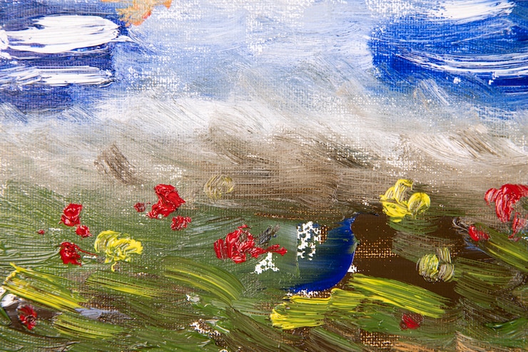 Kostenlose Foto flacher lay-acrylfarbe-hintergrund