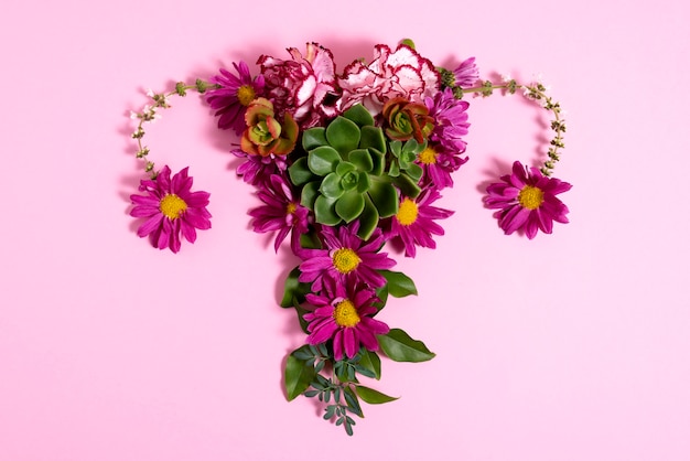 Flaches Fortpflanzungssystem mit Blumen