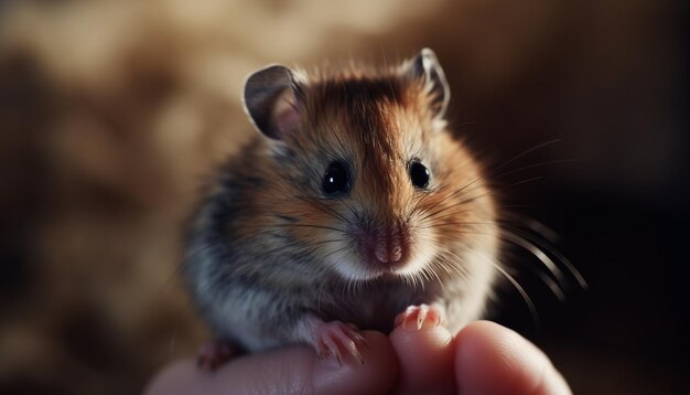 Flauschiges kleines Nagetier mit süßen Schnurrhaaren, die generative KI sitzen