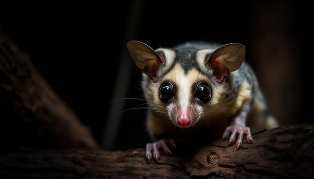 Flauschiges kleines Säugetier mit schwarzem Fell, das süß aussieht, generiert von KI