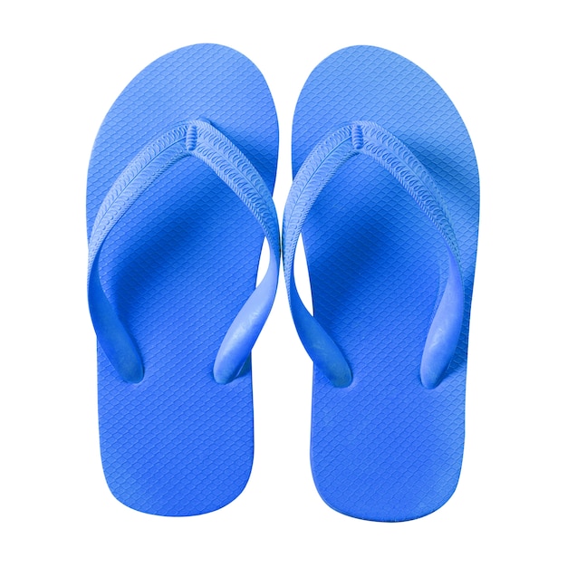 Flipflops Blau lokalisiert auf weißem Hintergrund