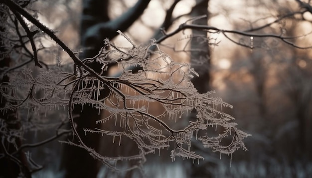 Kostenloses Foto flüssiges mysterium tropft von grünem nadelbaum, der von ki erzeugt wird