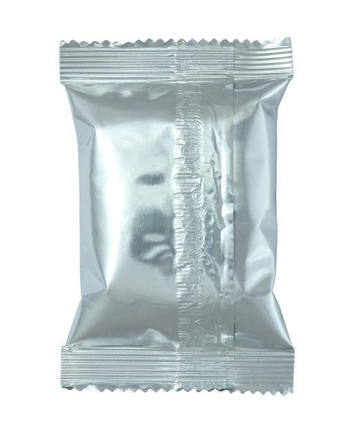 Folie Paket Tasche isoliert auf weiß mit Beschneidungspfad