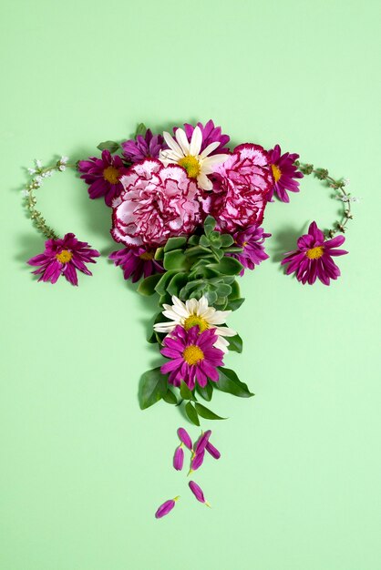 Fortpflanzungssystem mit Blumen über der Ansicht